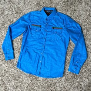 Meztizos men’s long sleeve snap button down shirt size L